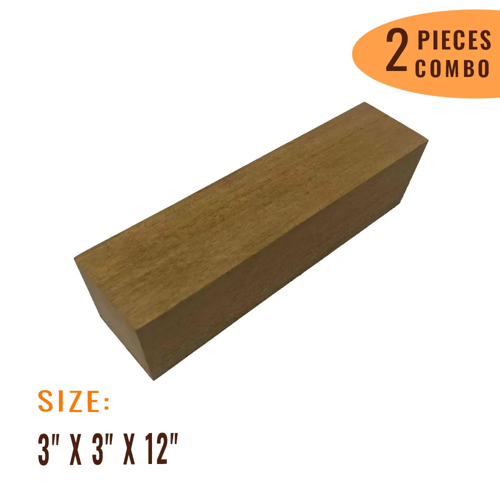 Pack of 2, Mahogany Pepper Mill Blanks 3&quot;x 3&quot;x 12&quot; - Exotic Wood Zone - Buy online Across USA 