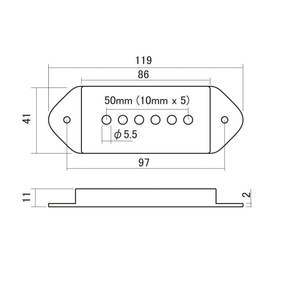 Hosco Dog Ear Style P90 Pickup Cover by JOBOIS