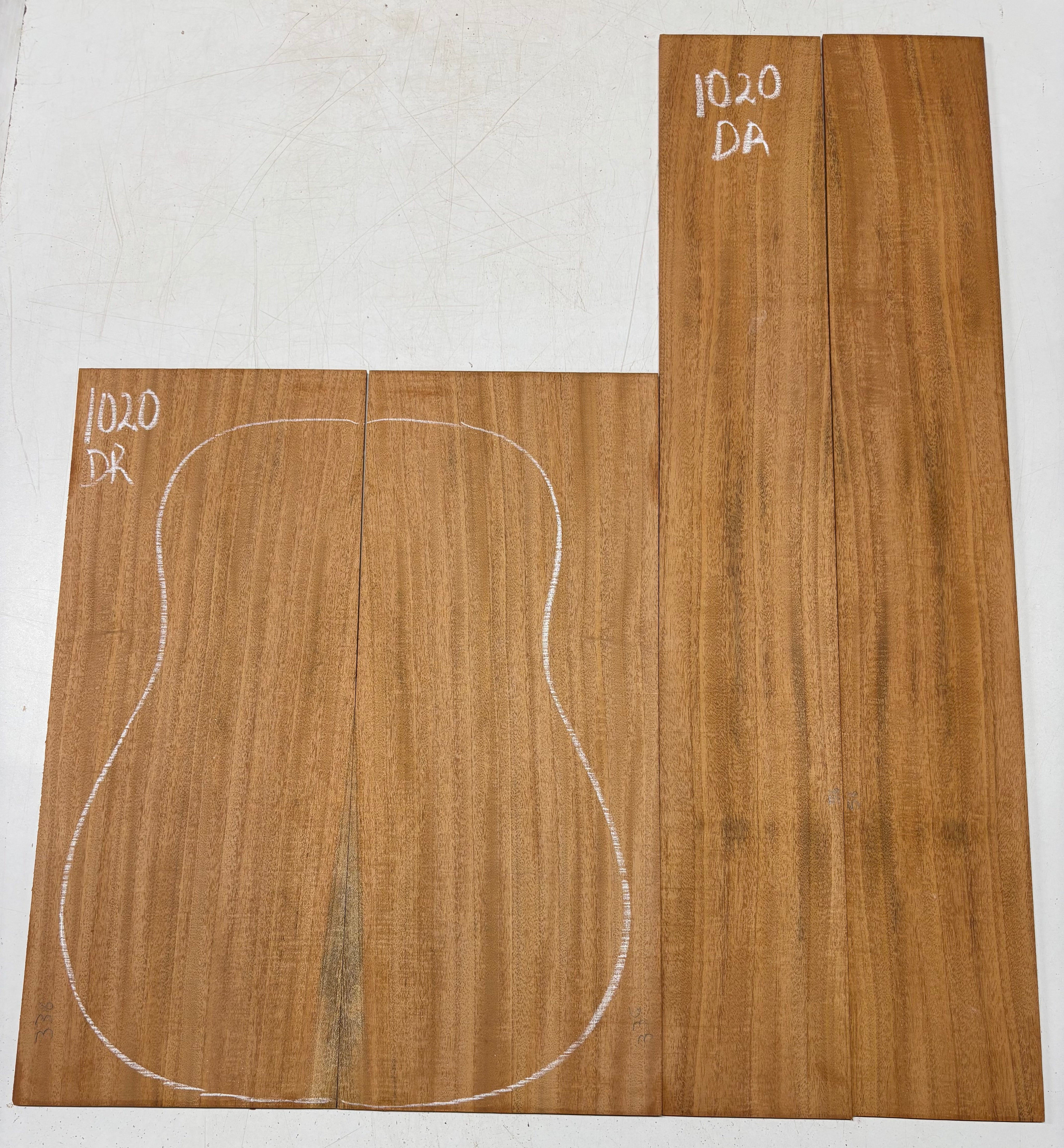 Pack of 10, Flame Genuine Mahogany Acoustic Guitar Set Exotic Wood Zone 