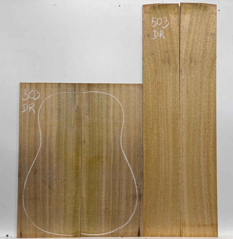 Pack of 5, Golden Mango Dreadnought Guitar Back and Side Set