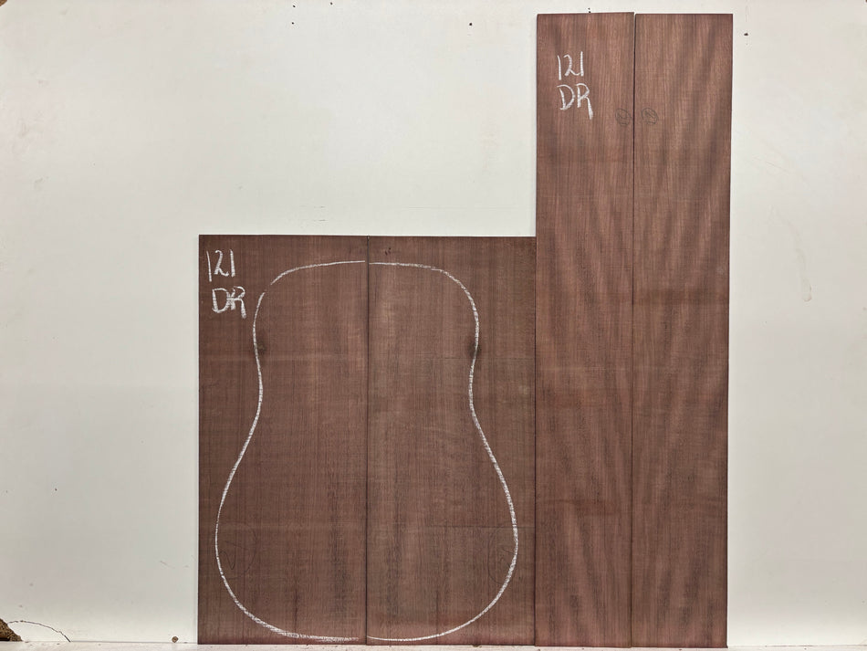 Pack of 5, Purpleheart Dreadnought Guitar Back and Side Set