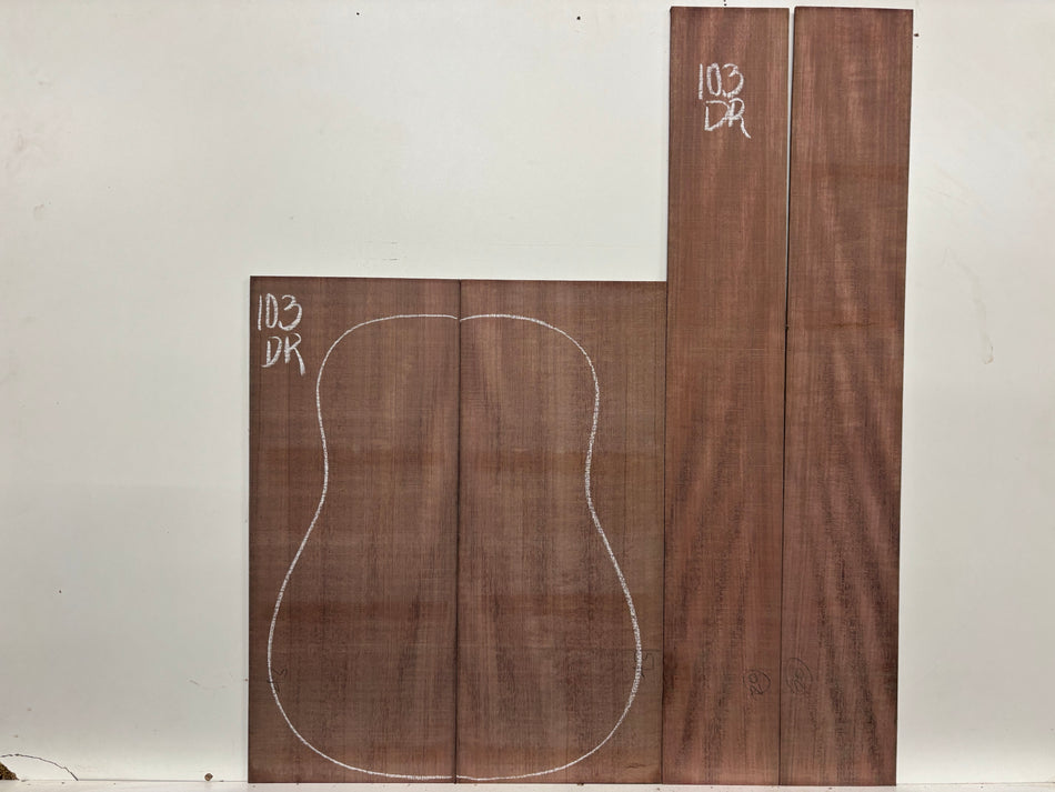 Pack of 5, Purpleheart Dreadnought Guitar Back and Side Set