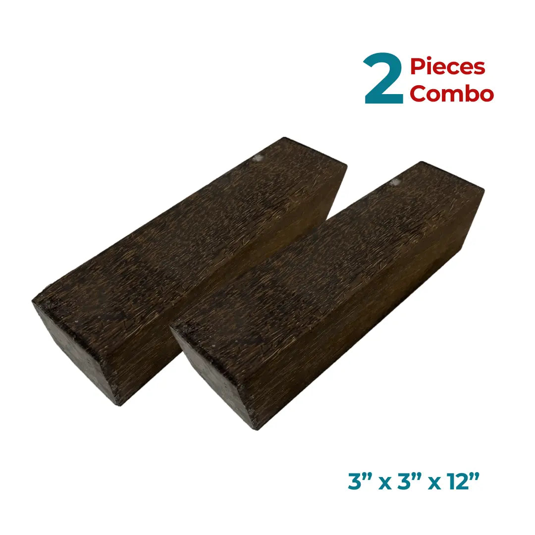 Pack Of 2, Black Palm Turning Blanks/Pepper Mill Blanks 3&quot; x 3&quot; x 12&quot; - Exotic Wood Zone - Buy online Across USA 