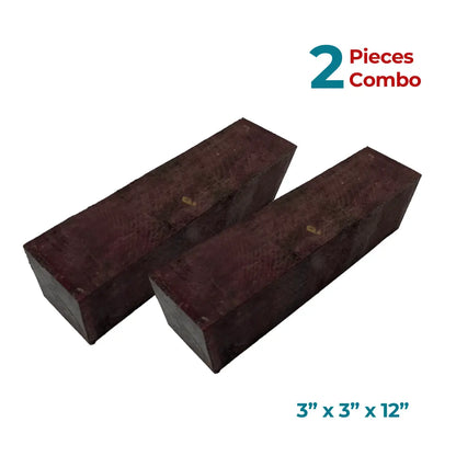 Pack of 2, Purpleheart Pepper Mill Blanks 3” x 3” x 12” - Exotic Wood Zone - Buy online Across USA 