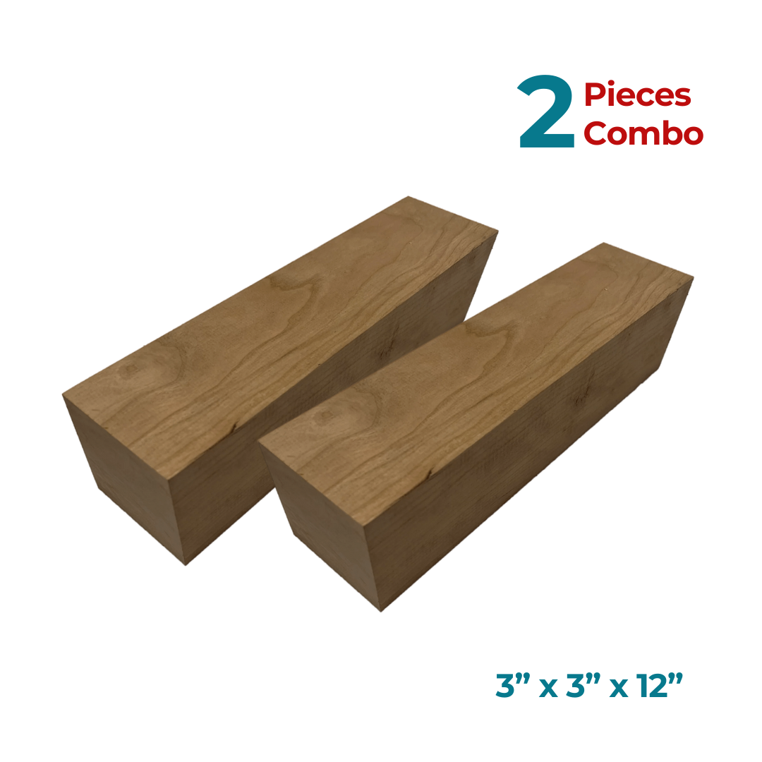 Pack Of 2,Cherry Turning Blanks/Pepper Mill Blanks 3" x 3" x 12" - Exotic Wood Zone - Buy online Across USA 