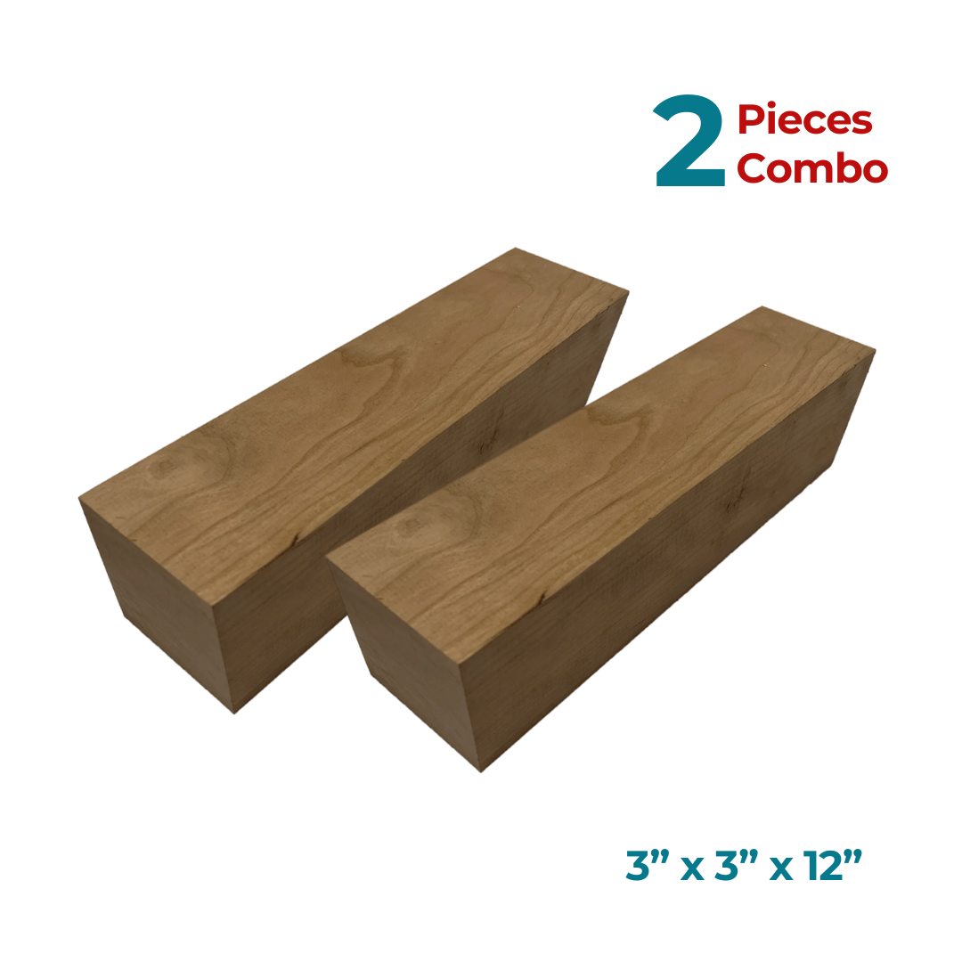 Pack Of 2,Cherry Turning Blanks/Pepper Mill Blanks 3&quot; x 3&quot; x 12&quot; - Exotic Wood Zone - Buy online Across USA 