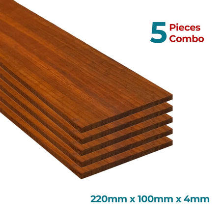 Pack Of 5, Padauk Guitar Headplates/Overlay Wood Blanks 220 x 100 x 4 mm - Exotic Wood Zone - Buy online Across USA 