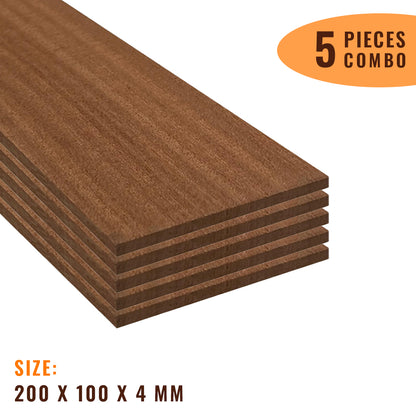 Pack Of 5, Sapele Guitar Head Plates/Overlay Blanks 200 x 100 x 4 mm - Exotic Wood Zone - Buy online Across USA 
