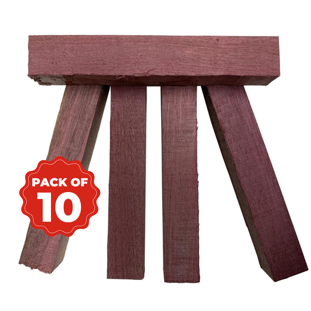 Pack of 10, Purpleheart Wood Pen Blanks 3/4" x 3/4" x 6" - Exotic Wood Zone - Buy online Across USA 