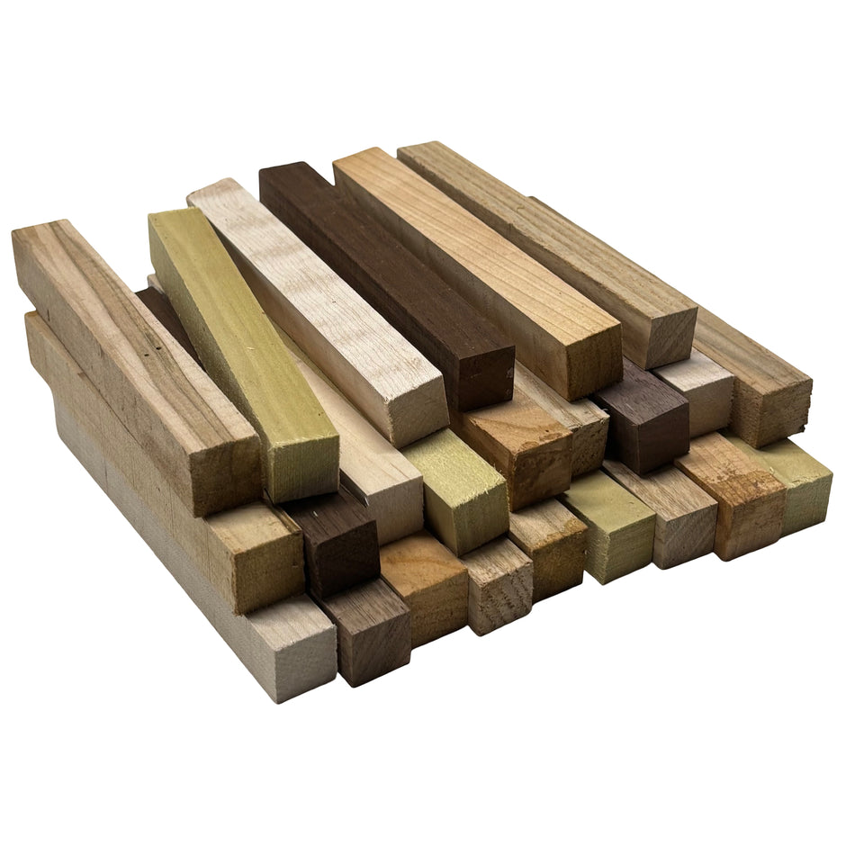 24 Pack Assorted Domestic Wood Pen Blanks