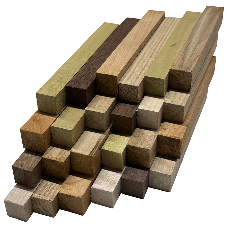 Domestic Wood Pen Blanks | 24 Pack Variety