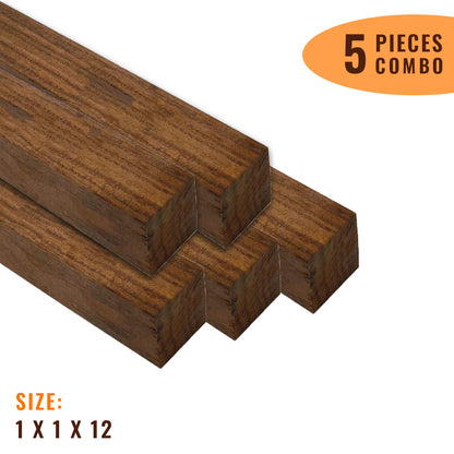Pack of 5, Granadillo Hobby Wood/ Turning Wood Blanks 1 x 1 x 12 inches - Exotic Wood Zone - Buy online Across USA 