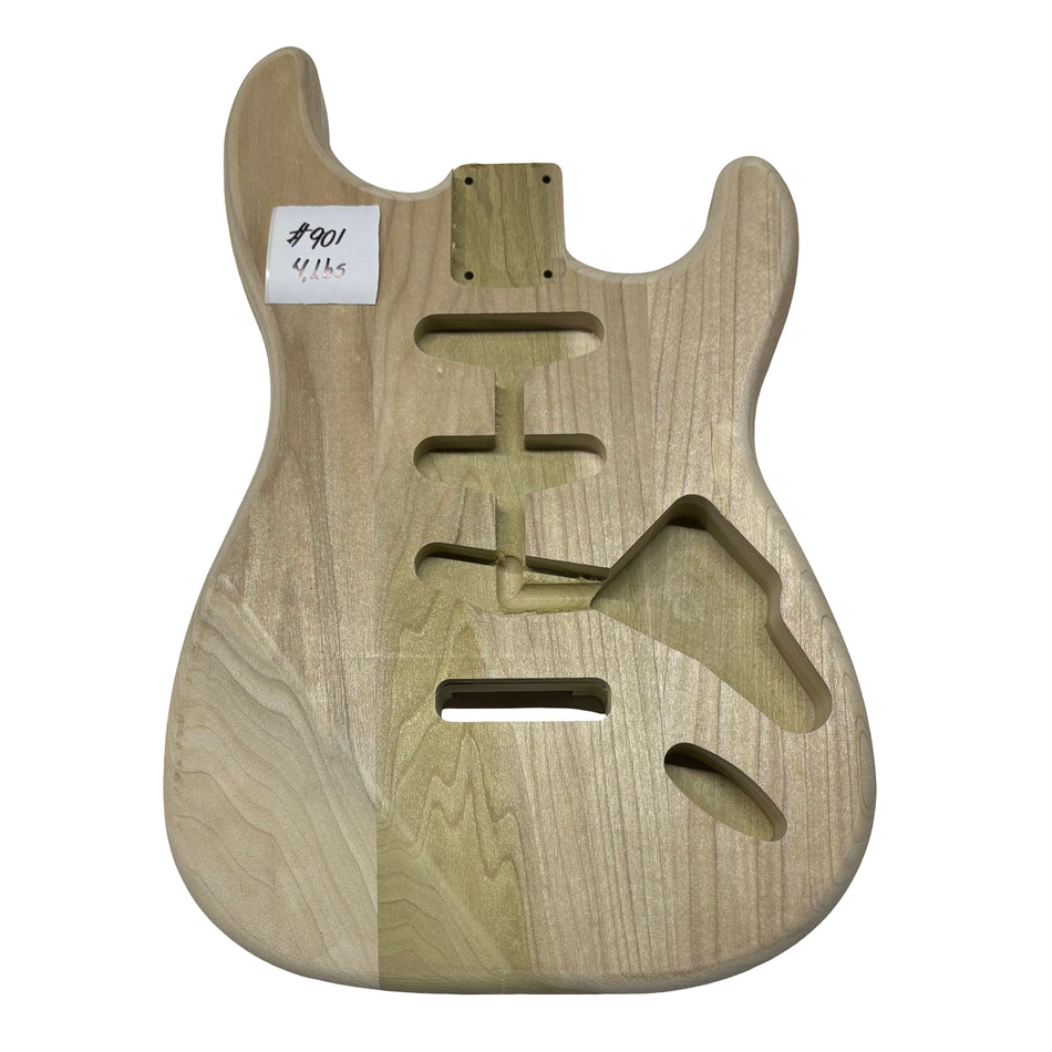 ST-Style Yellow Poplar Unfinished Fender Guitar Body #901