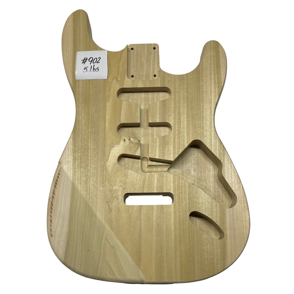 ST-Style Yellow Poplar Unfinished Fender Guitar Body #902
