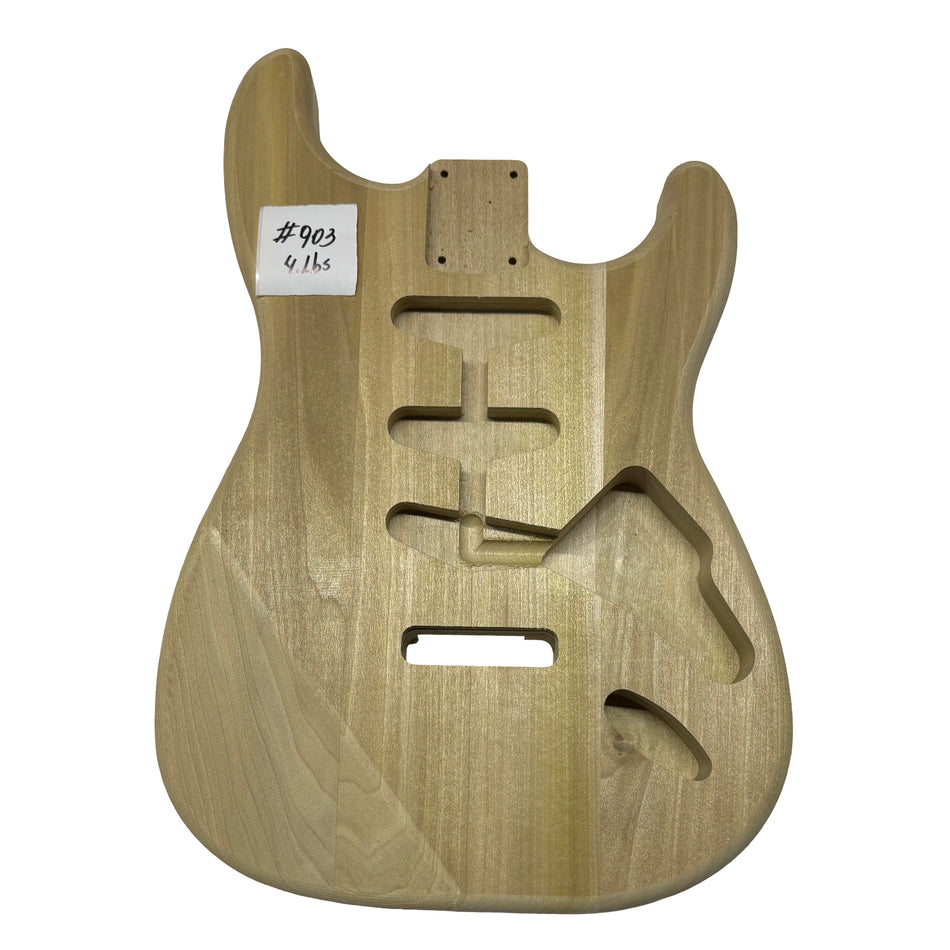 ST-Style Yellow Poplar Unfinished Fender Guitar Body #903