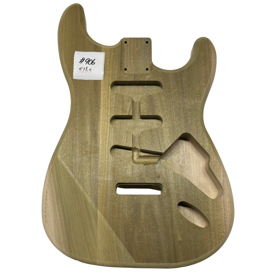 ST-Style Yellow Poplar Unfinished Fender Guitar Body #906
