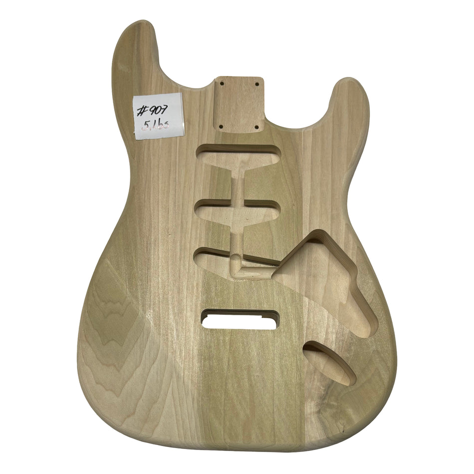ST-Style Yellow Poplar Unfinished Fender Guitar Body #907