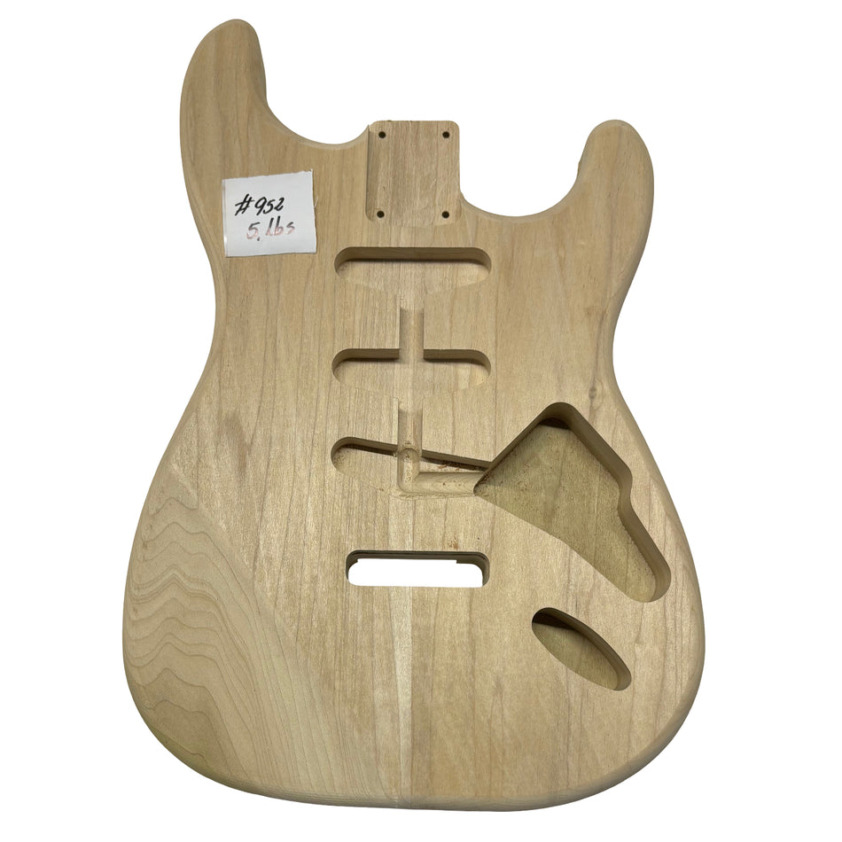 ST-Style Yellow Poplar Unfinished Fender Guitar Body #952