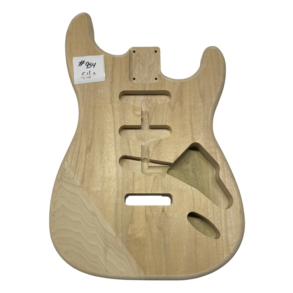 ST-Style Yellow Poplar Unfinished Fender Guitar Body #954