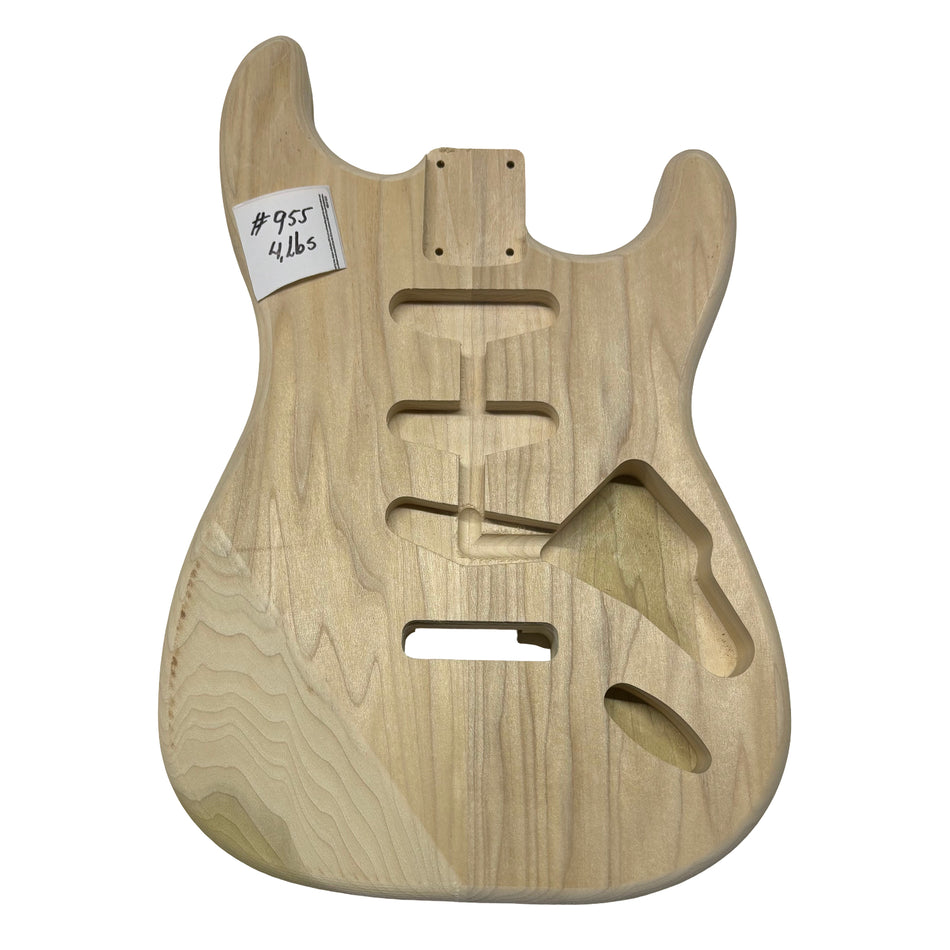 ST-Style Yellow Poplar Unfinished Fender Guitar Body #955