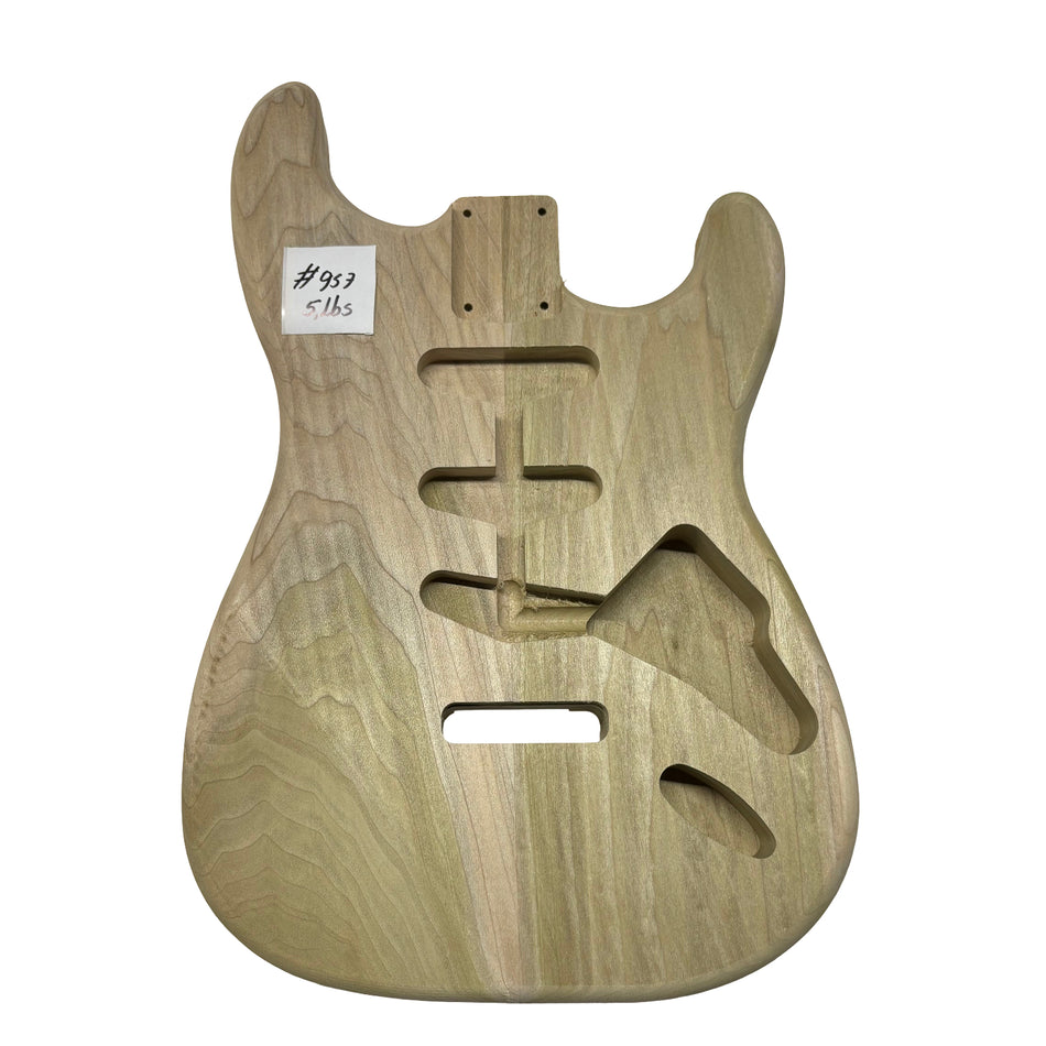 ST-Style Yellow Poplar Unfinished Fender Guitar Body #957