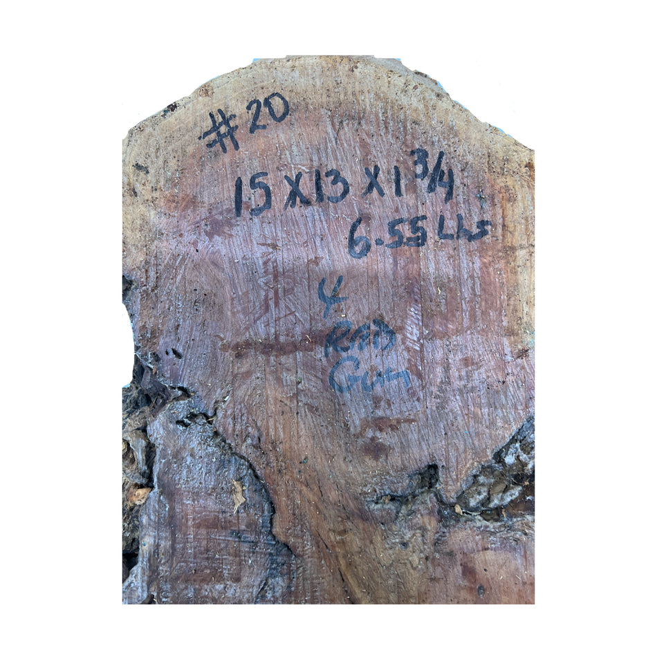 Red Gum Burl Cookies/Slabs 15" x 13" x 1-3/4" | 6.55 lbs | #20 - Exotic Wood Zone - Buy online Across USA 