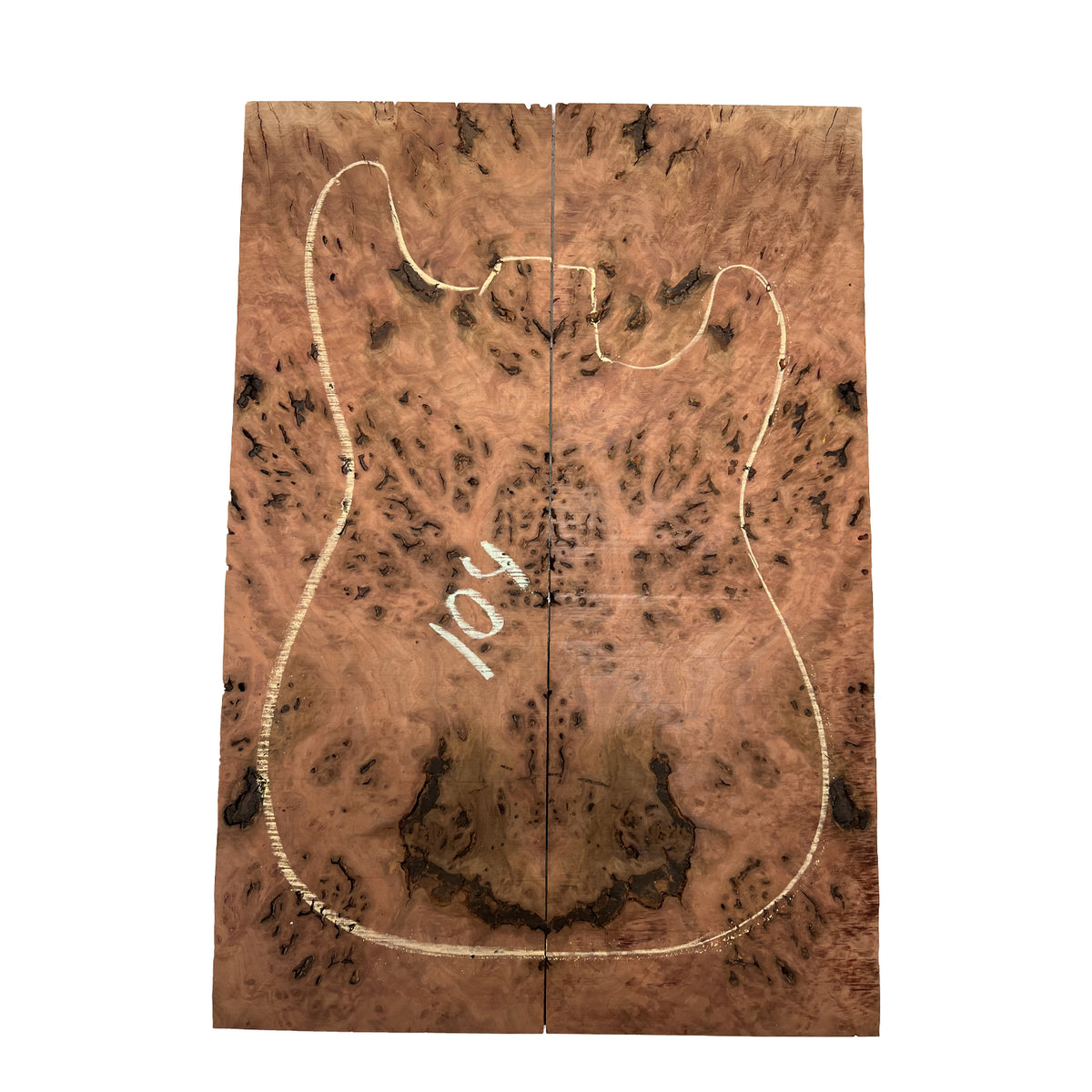 Red Gum Burl Acoustic/ Electric Guitar Wood Drop Top Set | 21" x 14" x 3/8"  #104 - Exotic Wood Zone - Buy online Across USA 