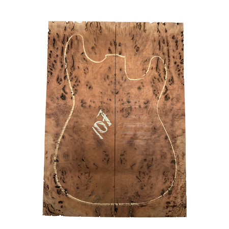 Red Gum Burl Acoustic/ Electric Guitar Wood Drop Top Set | 21" x 14" x 3/8"  #107 - Exotic Wood Zone - Buy online Across USA 