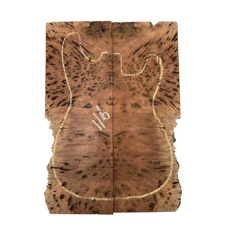 Red Gum Burl Acoustic/ Electric Guitar Wood Drop Top Set | 21" x 14" x 3/8"  #116 - Exotic Wood Zone - Buy online Across USA 