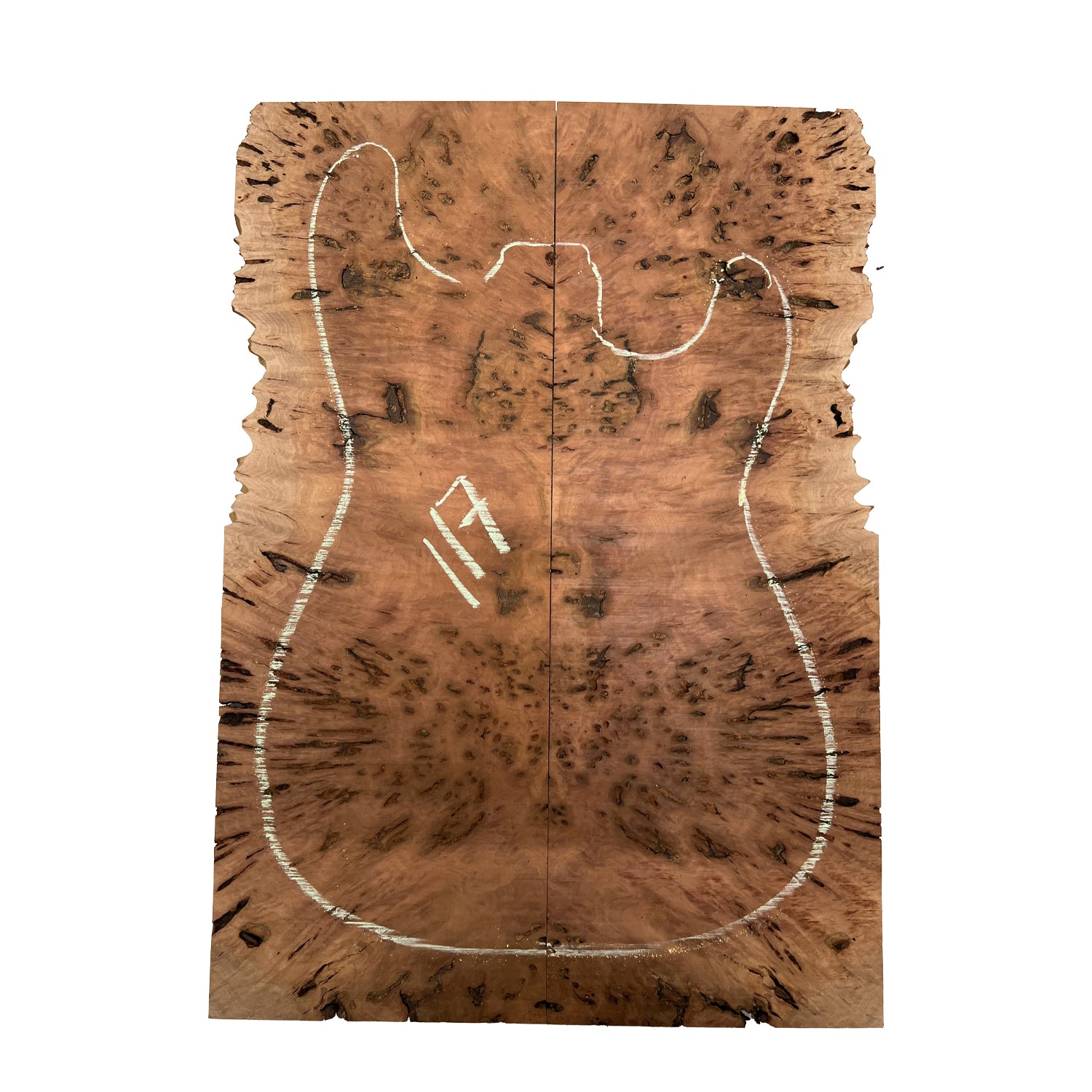 Red Gum Burl Acoustic/ Electric Guitar Wood Drop Top Set | 21" x 14" x 3/8"  #117 - Exotic Wood Zone - Buy online Across USA 