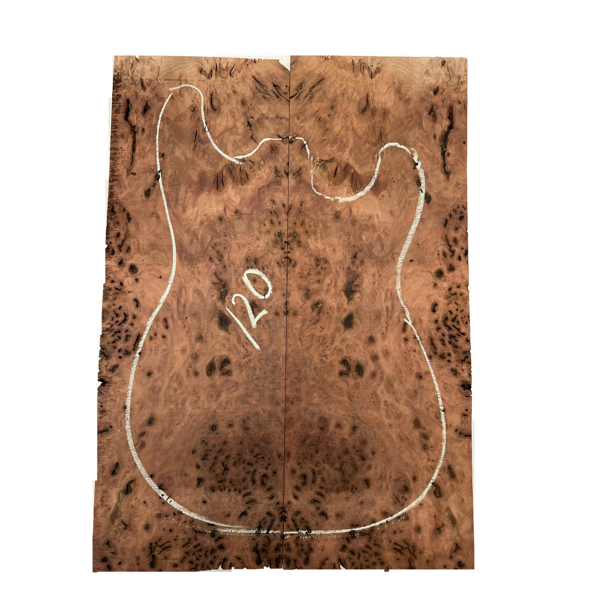 Red Gum Burl Acoustic/ Electric Guitar Wood Drop Top Set | 21" x 14" x 3/8"  #120 - Exotic Wood Zone - Buy online Across USA 