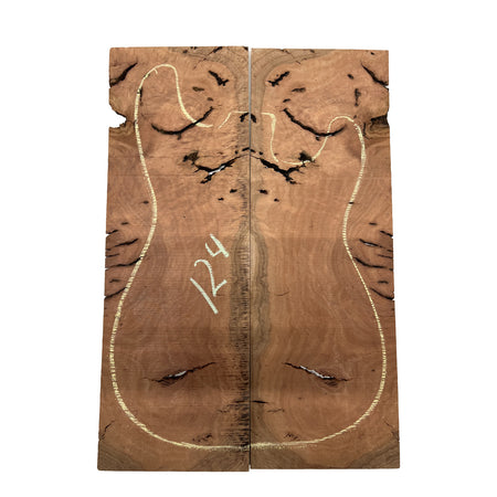 Red Gum Burl Acoustic/ Electric Guitar Wood Drop Top Set | 21" x 14" x 3/8"  #124 - Exotic Wood Zone - Buy online Across USA 