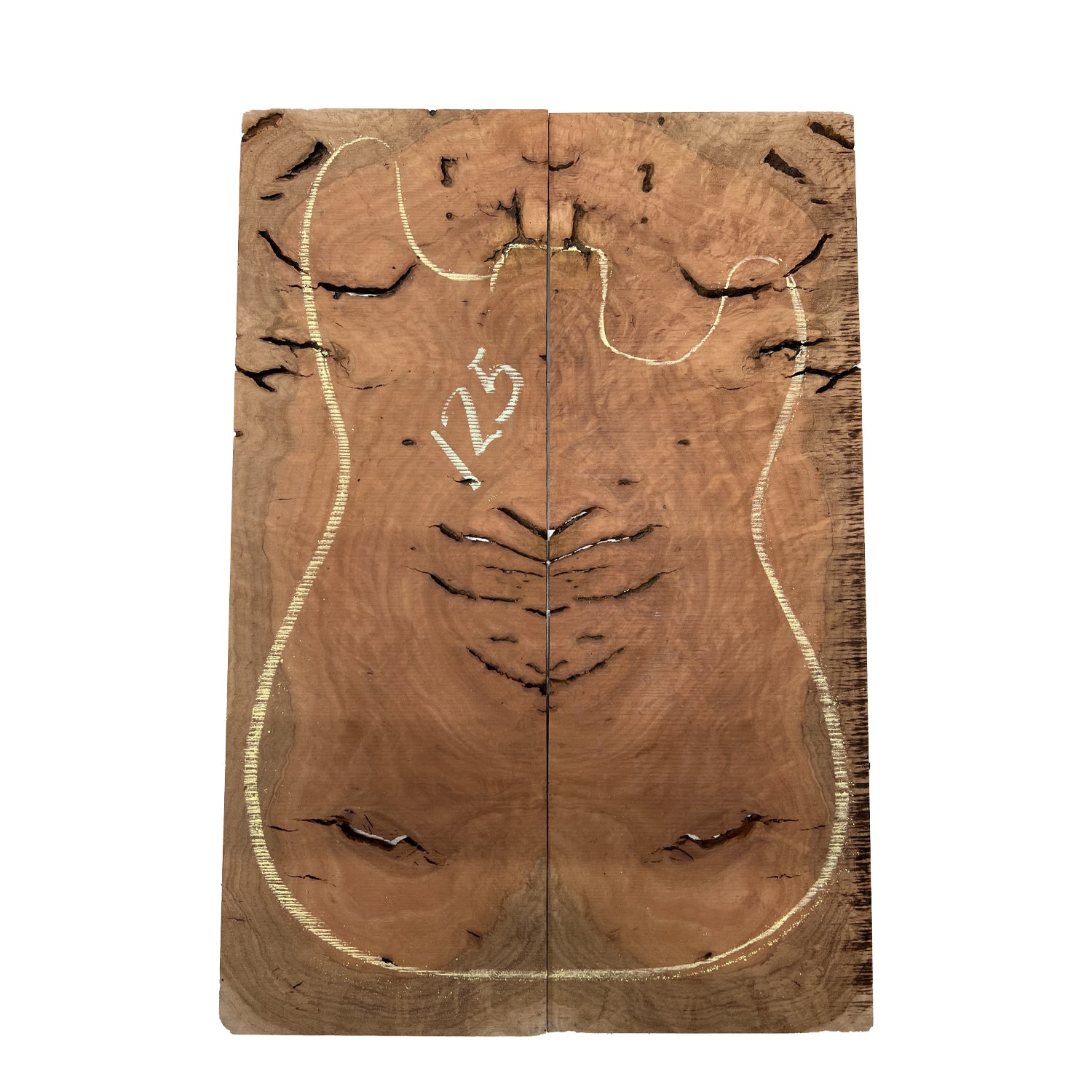 Red Gum Burl Acoustic/ Electric Guitar Wood Drop Top Set | 21" x 14" x 3/8"  #125 - Exotic Wood Zone - Buy online Across USA 