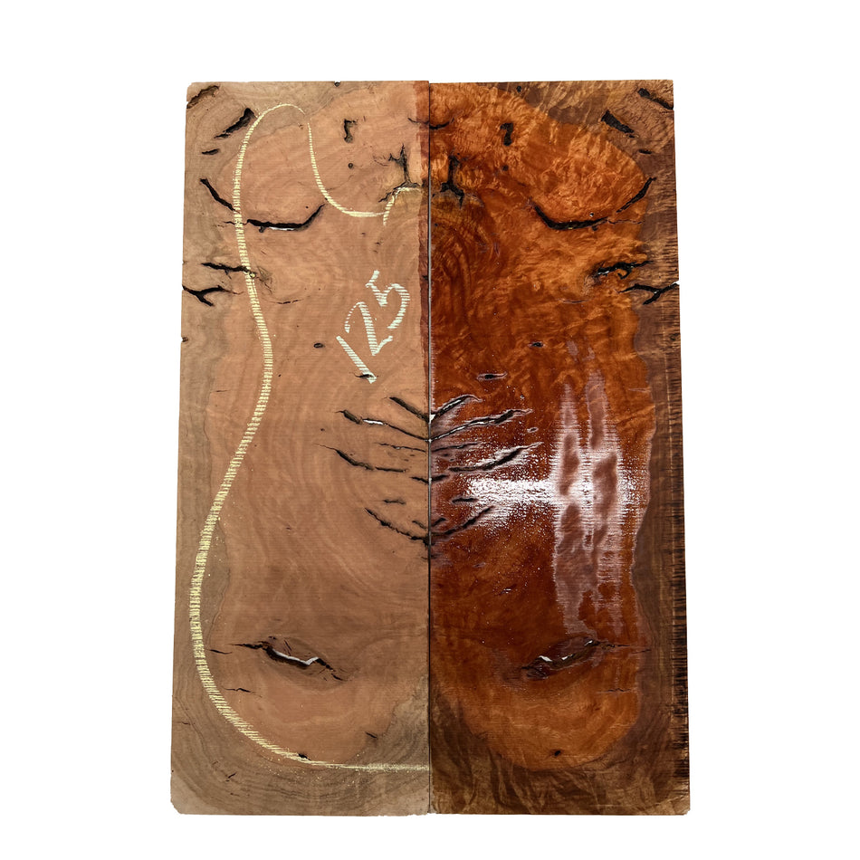 Red Gum Burl Acoustic/ Electric Guitar Wood Drop Top Set | 21" x 14" x 3/8"  #125 - Exotic Wood Zone - Buy online Across USA 