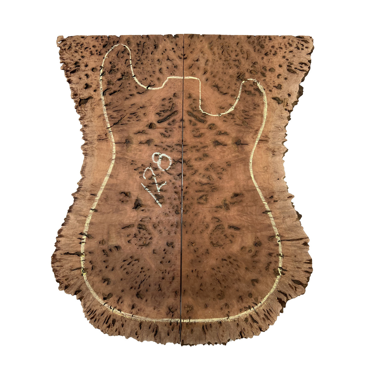 Red Gum Burl Acoustic/ Electric Guitar Wood Drop Top Set | 21" x 14" x 3/8"  #128 - Exotic Wood Zone - Buy online Across USA 