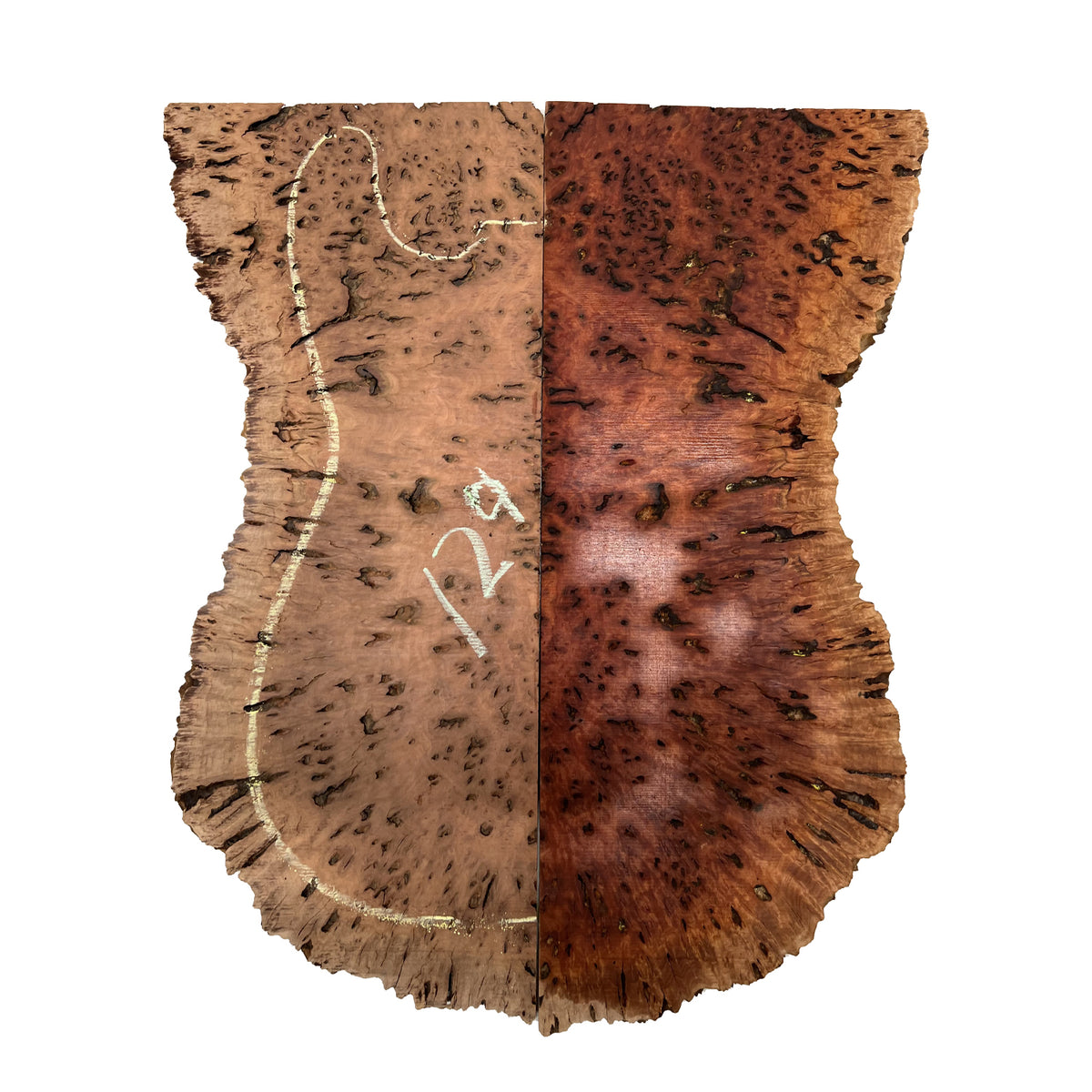 Red Gum Burl Acoustic/ Electric Guitar Wood Drop Top Set | 21" x 14" x 3/8"  #129 - Exotic Wood Zone - Buy online Across USA 