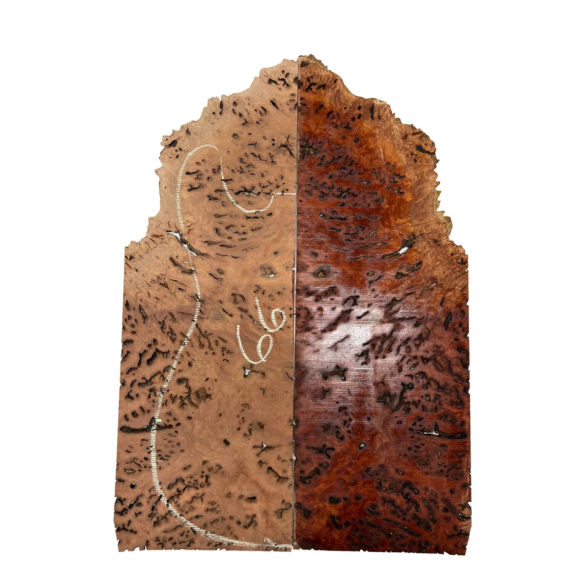 Red Gum Burl Acoustic/ Electric Guitar Wood Drop Top Set | 21" x 14" x 3/8"  #66 - Exotic Wood Zone - Buy online Across USA 