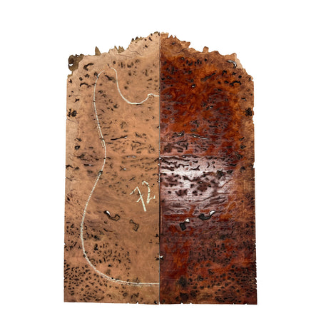 Red Gum Burl Acoustic/ Electric Guitar Wood Drop Top Set | 21" x 14" x 3/8"  #72 - Exotic Wood Zone - Buy online Across USA 