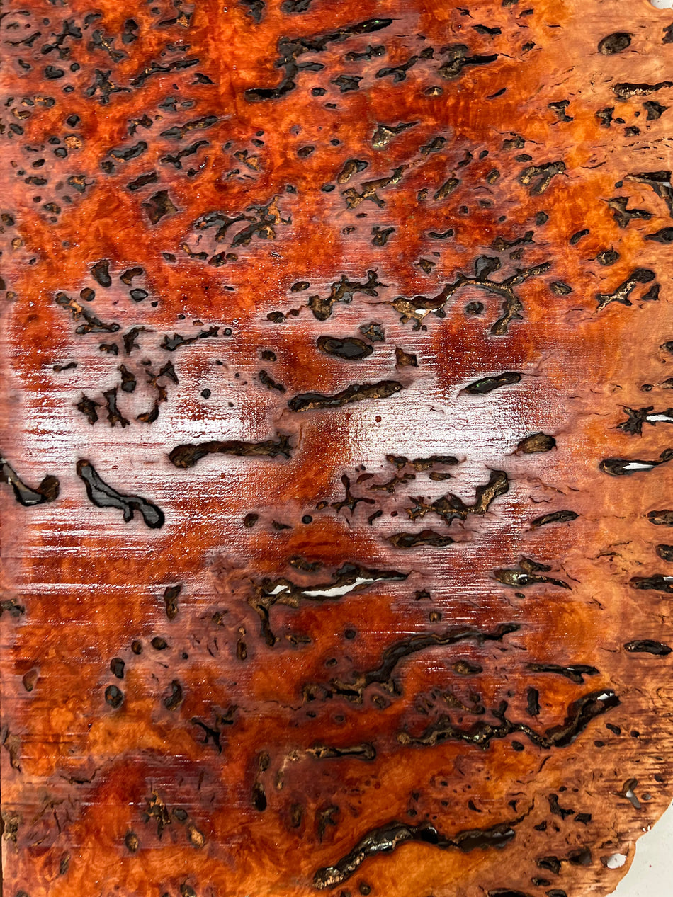 Red Gum Burl Acoustic/ Electric Guitar Wood Drop Top Set | 21" x 14" x 3/8"  #74 - Exotic Wood Zone - Buy online Across USA 