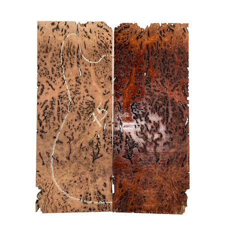 Red Gum Burl Acoustic/ Electric Guitar Wood Drop Top Set | 21" x 14" x 3/8"  #75 - Exotic Wood Zone - Buy online Across USA 