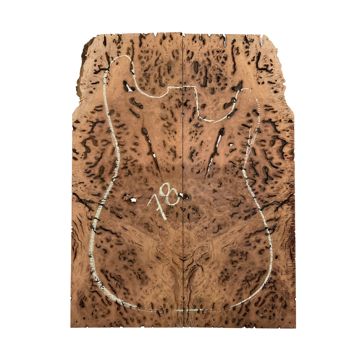 Red Gum Burl Acoustic/ Electric Guitar Wood Drop Top Set | 21" x 14" x 3/8"  #78 - Exotic Wood Zone - Buy online Across USA 