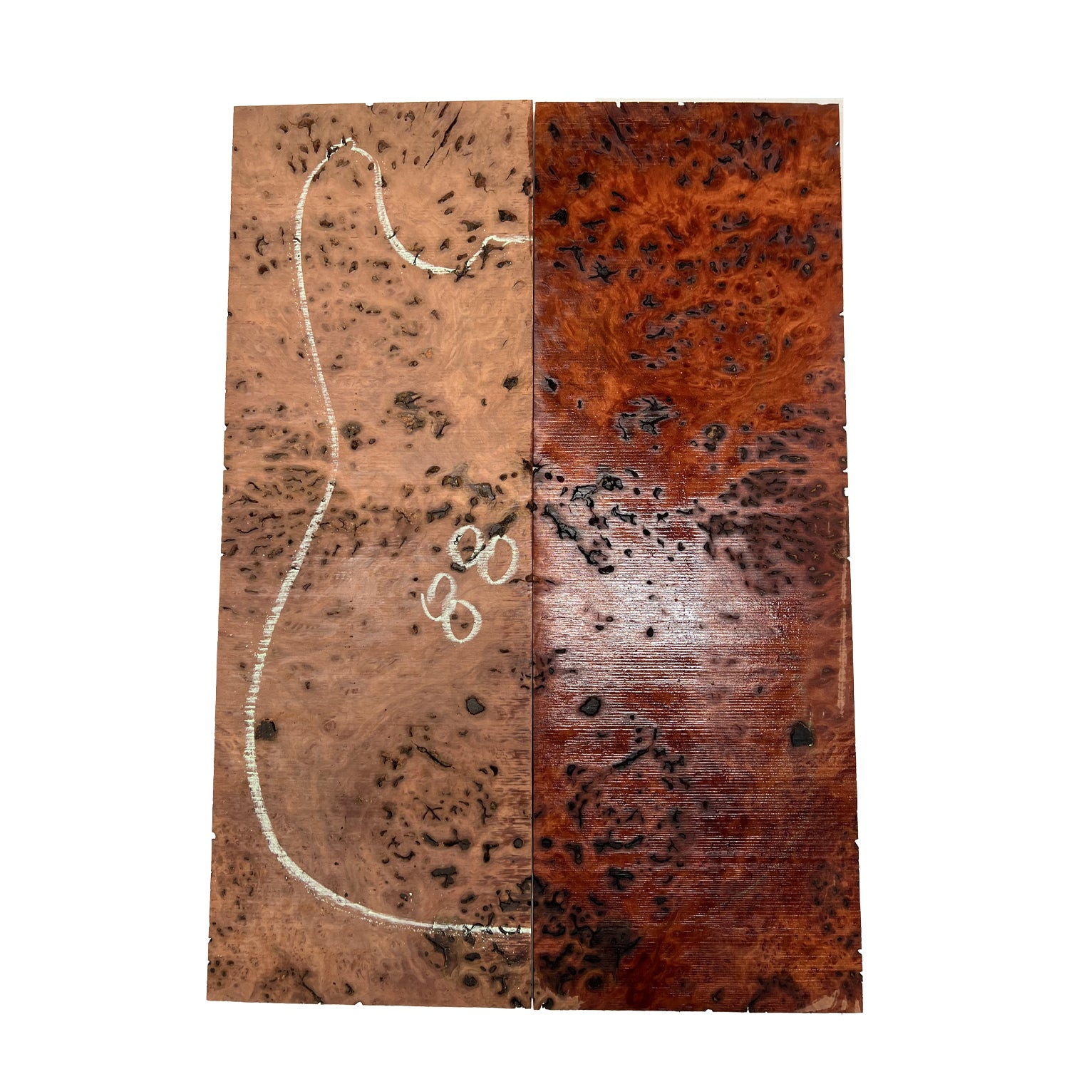 Red Gum Burl Acoustic/ Electric Guitar Wood Drop Top Set | 21" x 14" x 3/8"  #88 - Exotic Wood Zone - Buy online Across USA 