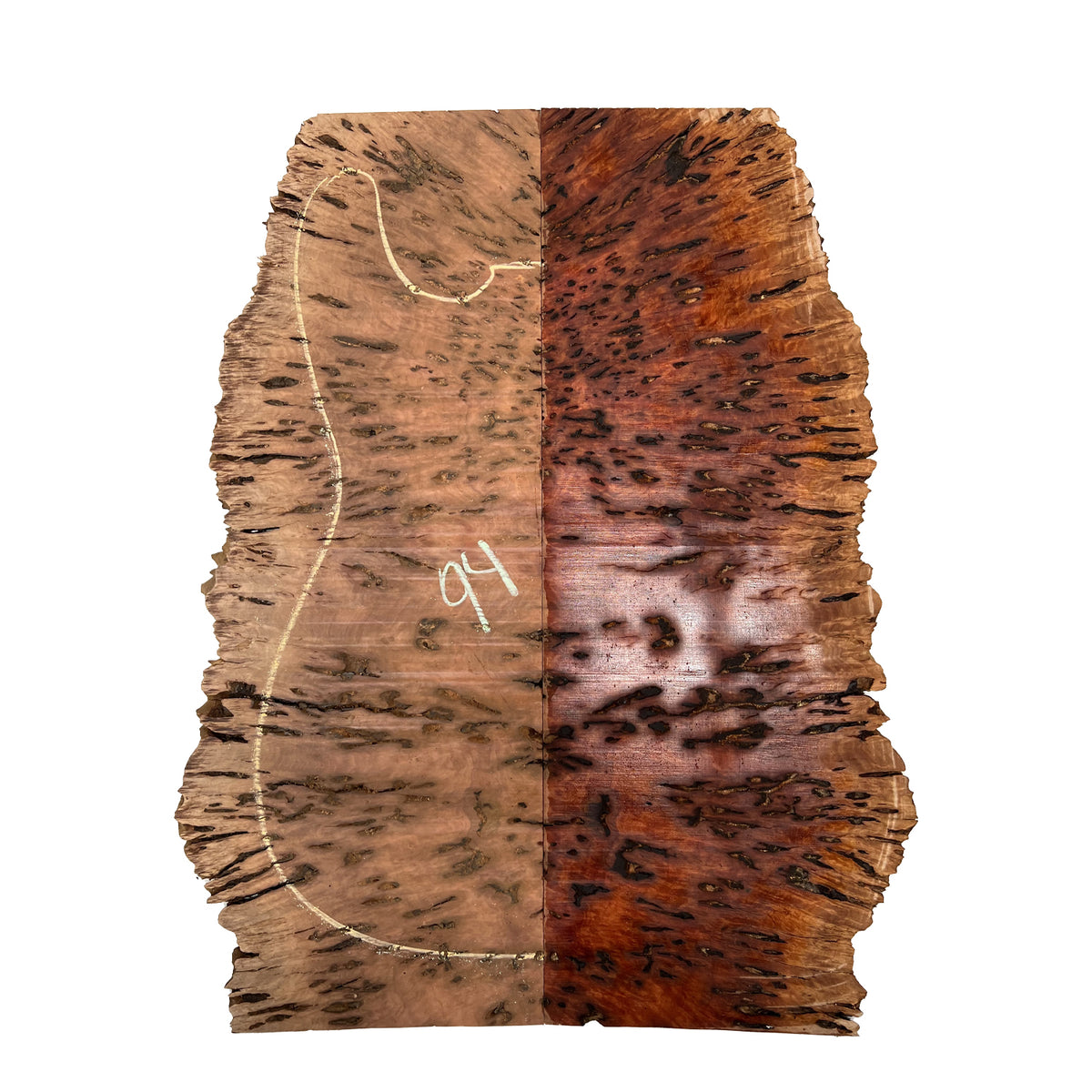 Red Gum Burl Acoustic/ Electric Guitar Wood Drop Top Set | 21" x 14" x 3/8"  #94 - Exotic Wood Zone - Buy online Across USA 