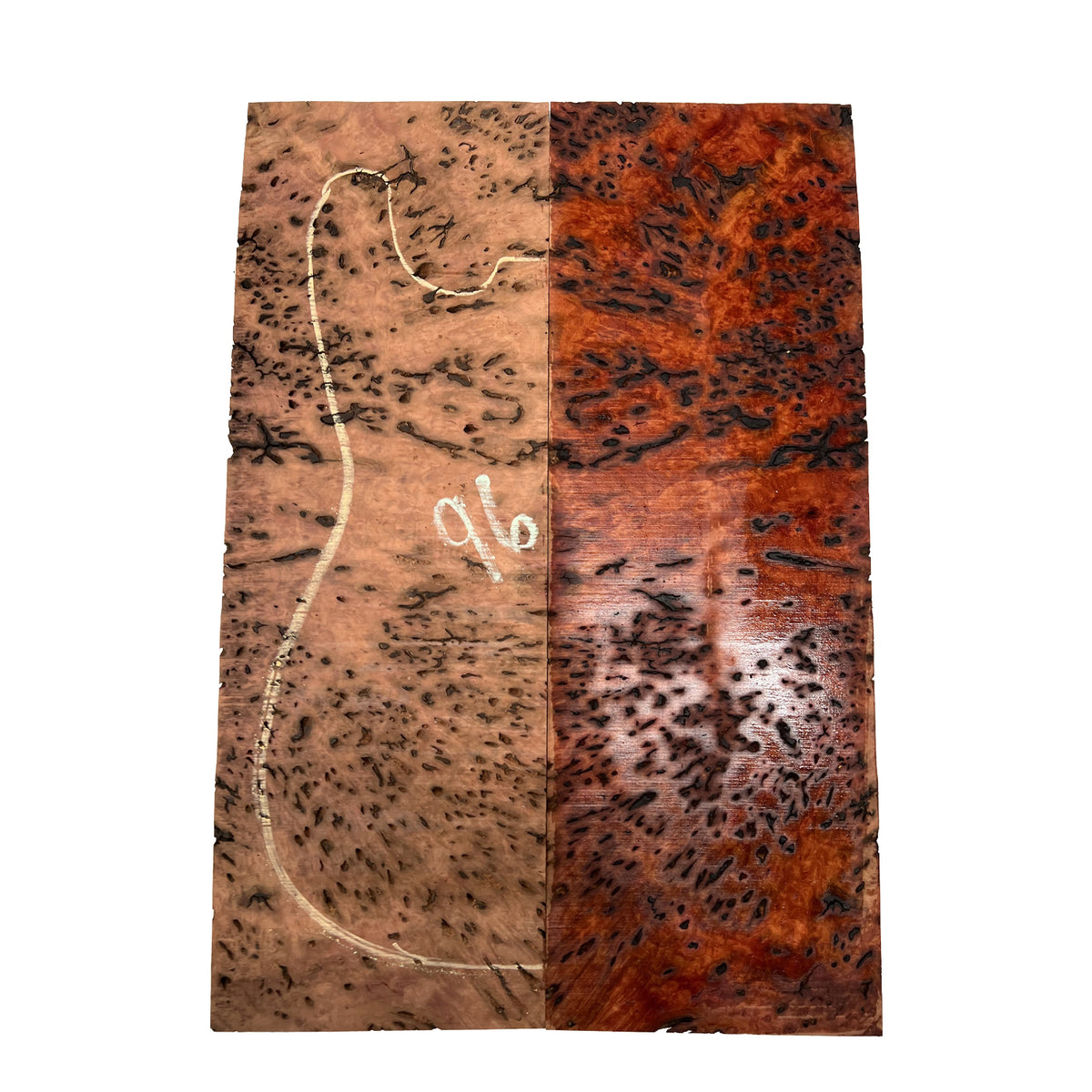 Red Gum Burl Acoustic/ Electric Guitar Wood Drop Top Set | 21" x 14" x 3/8"  #96 - Exotic Wood Zone - Buy online Across USA 