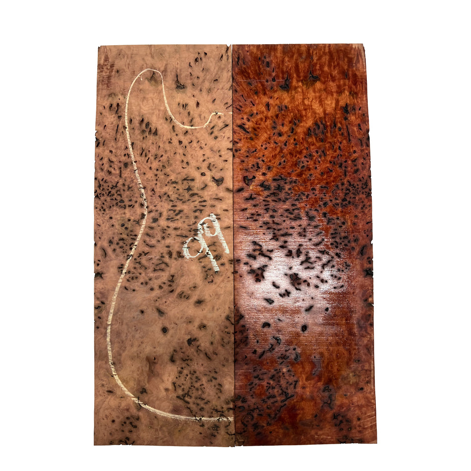 Red Gum Burl Acoustic/ Electric Guitar Wood Drop Top Set | 21" x 14" x 3/8"  #99 - Exotic Wood Zone - Buy online Across USA 