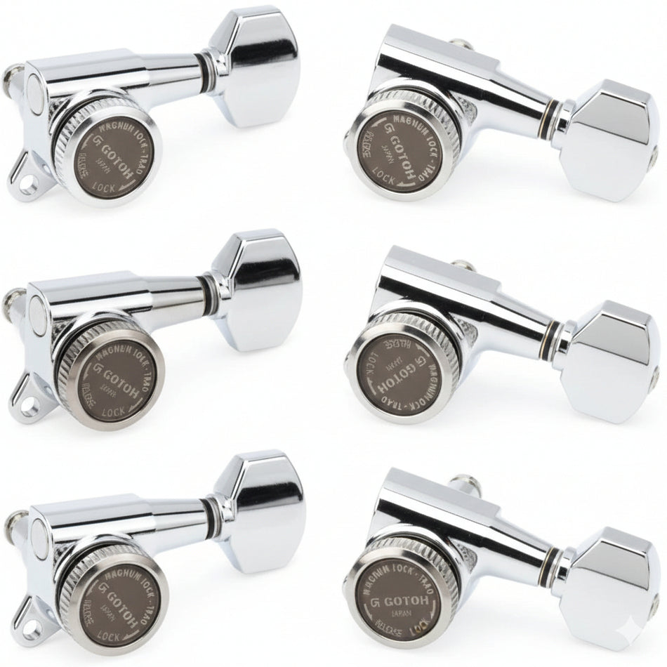 Gotoh Locking Tuning Machine Heads - Magnum Lock-Trad | Chrome (6-In-Line)