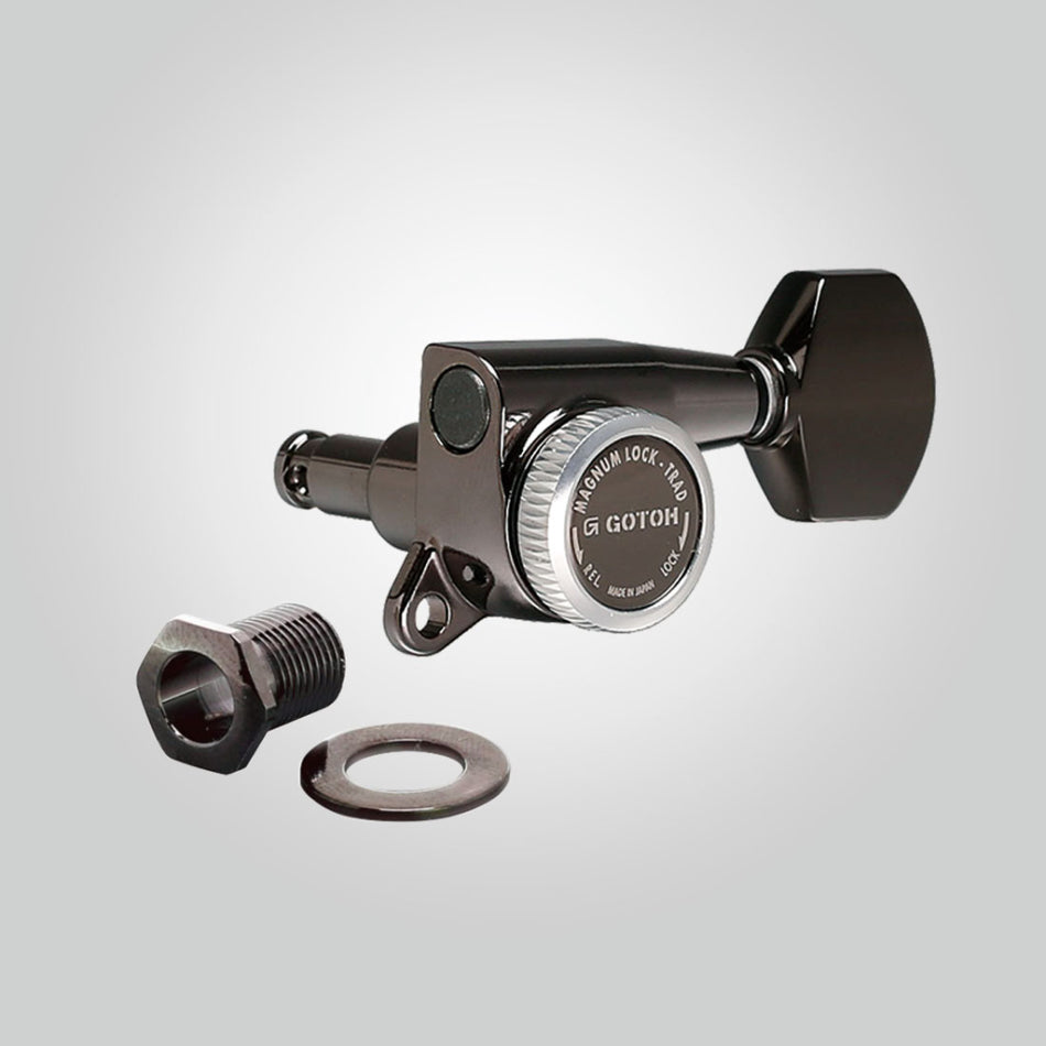 Gotoh Locking Tuning Machine Heads - Magnum Lock-Trad | Cosmo Black (6-In-Line)