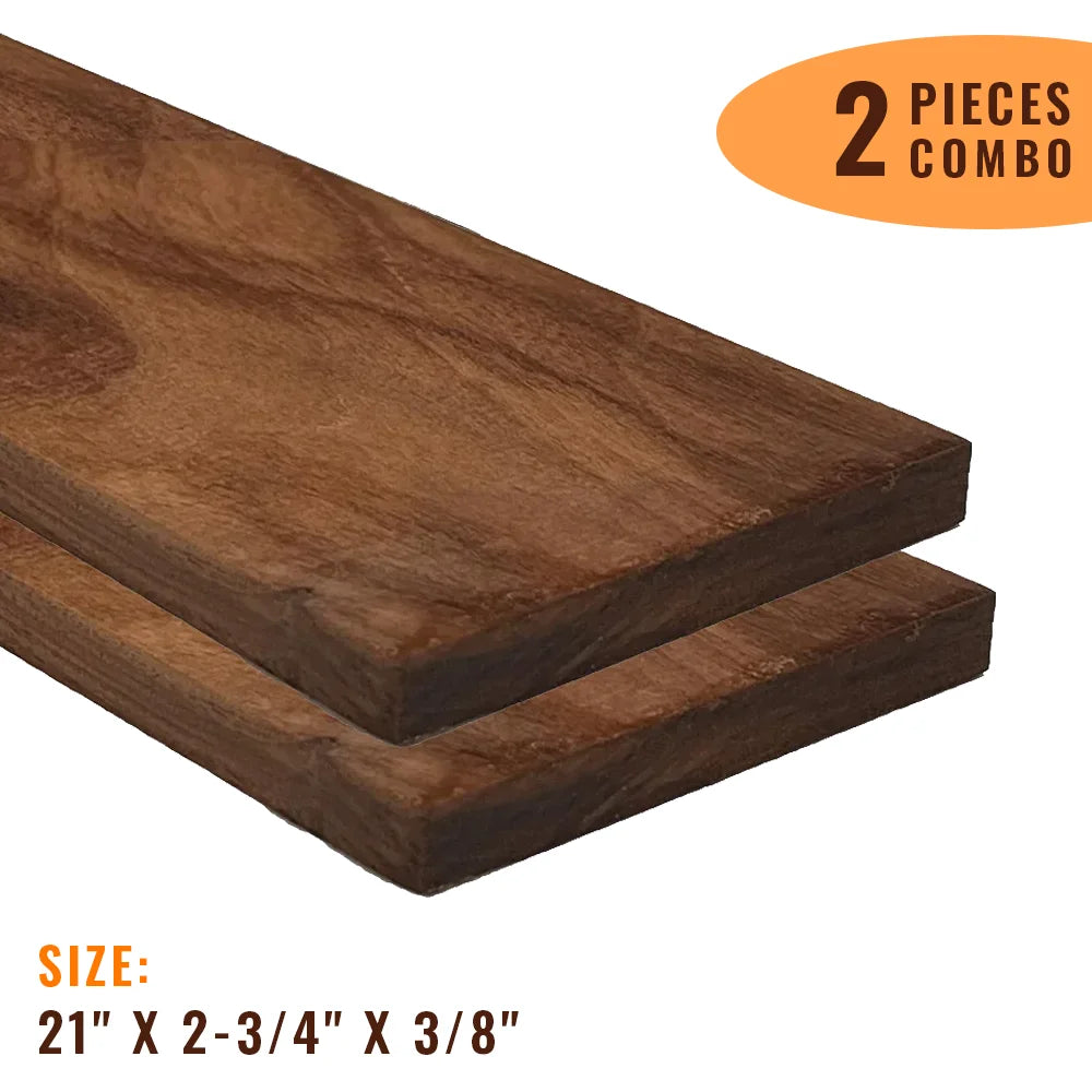 Pack of 2, Santos Rosewood Fingerboards/Fretboards Blanks 21&quot; x 2-3/4&quot; x 3/8&quot; - Exotic Wood Zone - Buy online Across USA 