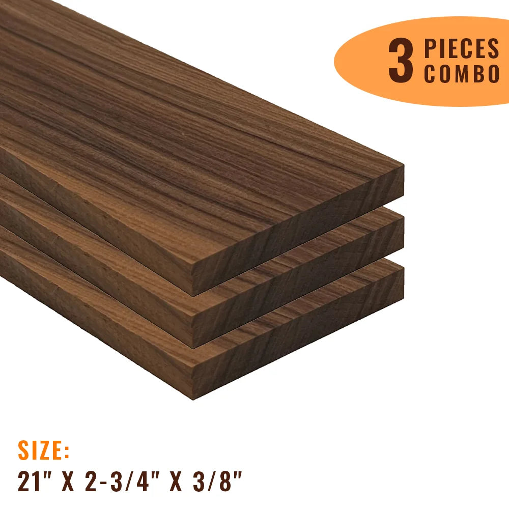 Pack of 3, Santos Rosewood/Bolivian Rosewood Fingerboards/Fretboards Blanks 21&quot; x 2-3/4&quot; x 3/8&quot; - Exotic Wood Zone - Buy online Across USA 