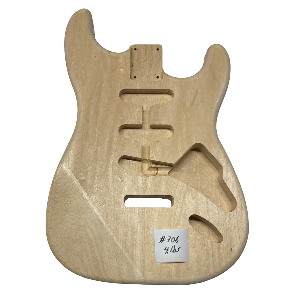 ST-Style Basswood Unfinished Fender Guitar Body #706